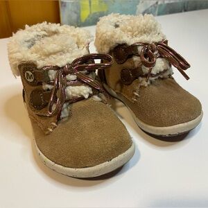Merrell Bare steps Cocoa Chestnut Used Toddler Boots Size 4